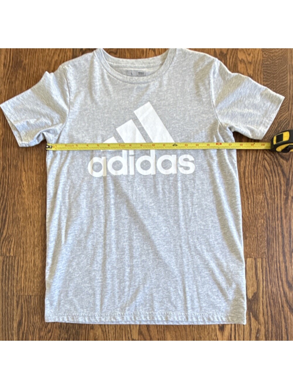 adidas Youth 14/16 Gray Graphic Logo Crew Neck Short Sleeve T Regular Fit L